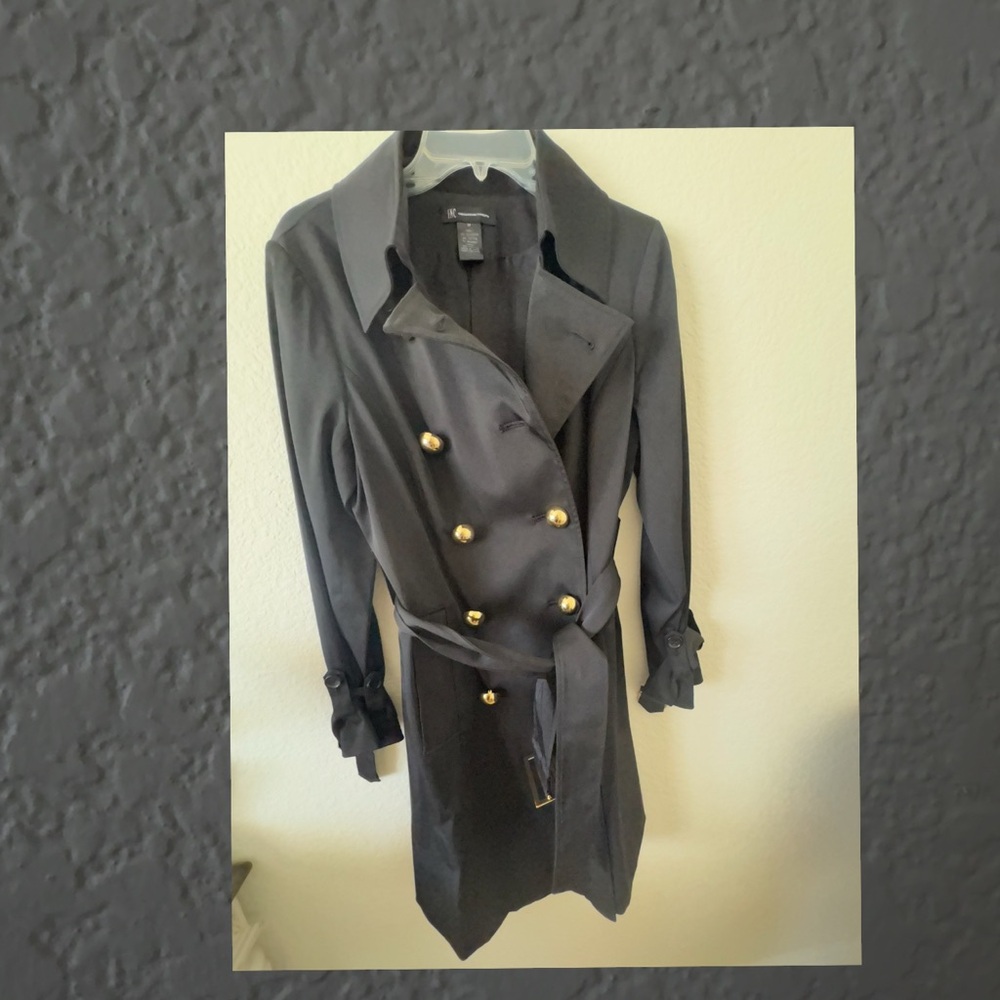 INC International Concepts Black and Gold Trench Coat